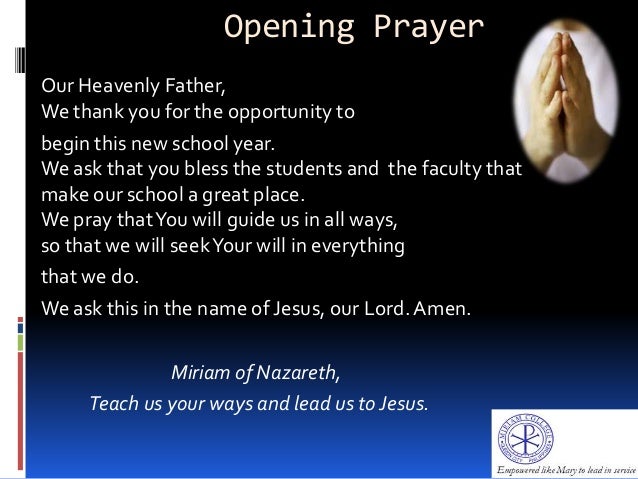 Opening And Closing Prayers For Meetings Pdf