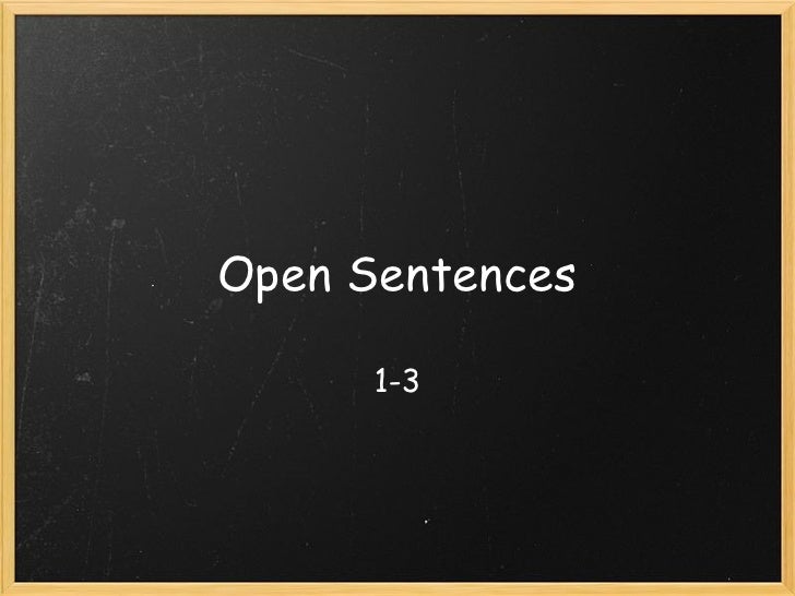 Open sentences