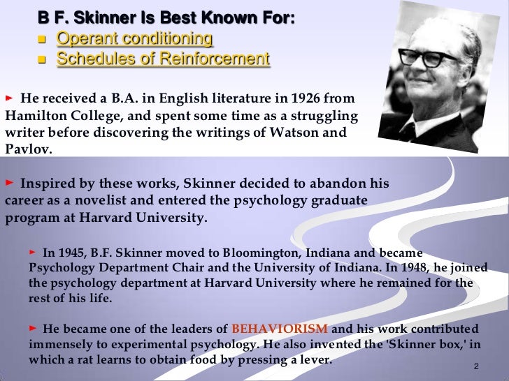 Operant conditioning skinner