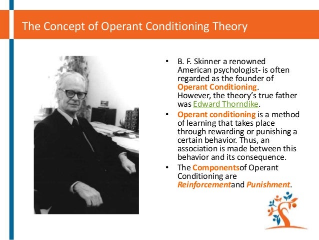 b f skinner operant conditioning Operant conditioning is a type of learning in which an individual’s behavior is modified through reinforcement or punishment skinner’s 1938 work the behavior of organisms was the beginning of his work in the field of operant conditioning. b f skinner operant conditioning Operant conditioning is a type of learning in which an individual’s behavior is modified through reinforcement or punishment skinner’s 1938 work the behavior of organisms was the beginning of his work in the field of operant conditioning.
