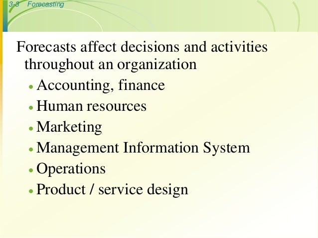 Operations management forecasting