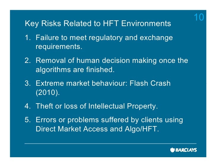 high frequency trading system risk