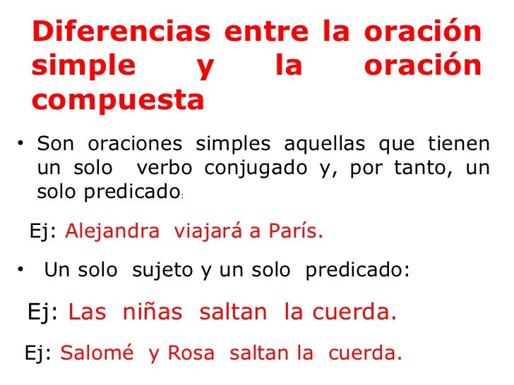 Oración Simple Y Compuesta