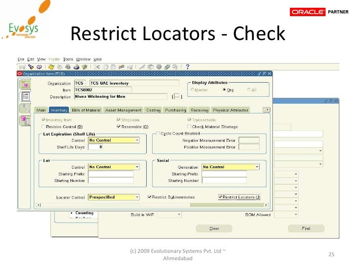 Oracle Inventory Working with Stock Locator