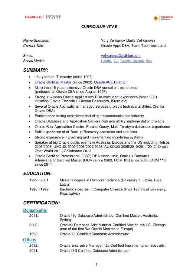 dba sample resume