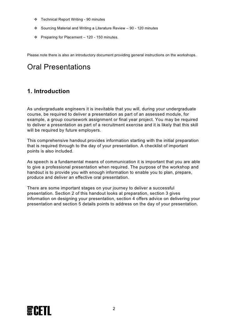 How to write an oral essay