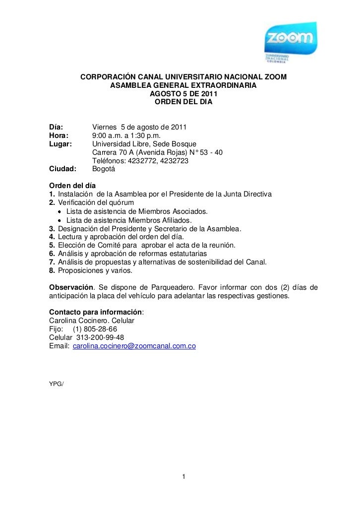 orden del dia barca fontanacountryinn com formato orden del dia reunion