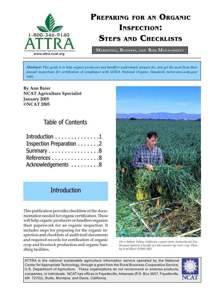 Certification Of Organic Foods Certification Of Organic Foods