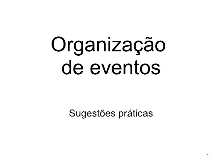 Curso de organizacao de eventos