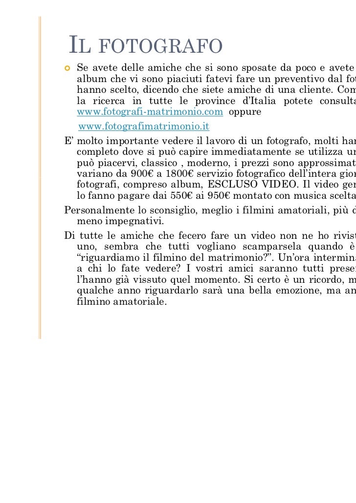 preventivo servizio fotografico matrimonio