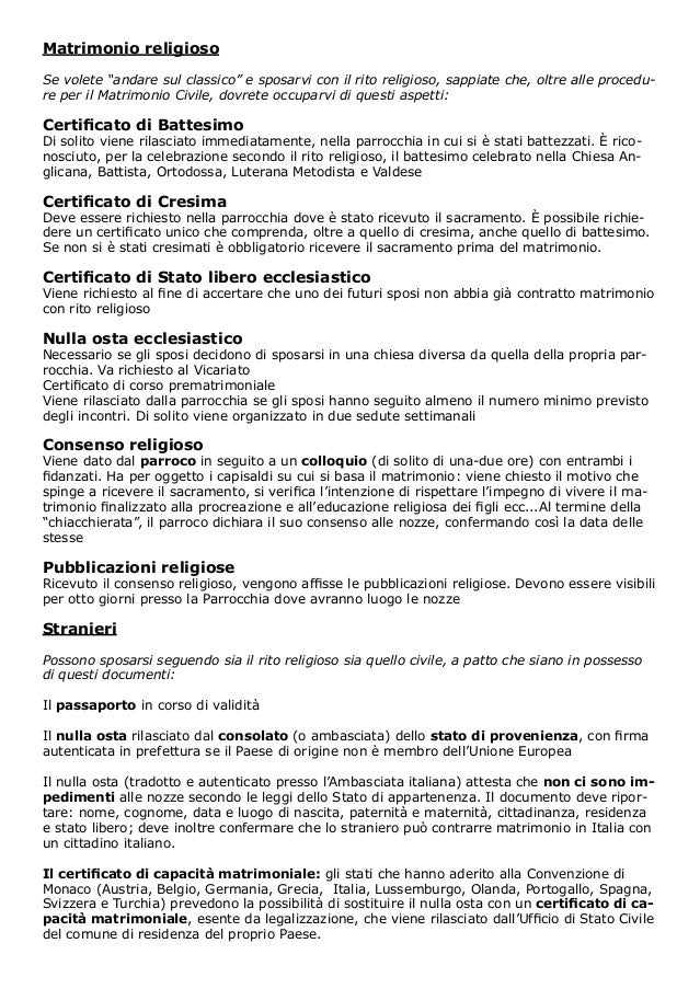 pubblicazioni matrimonio religioso