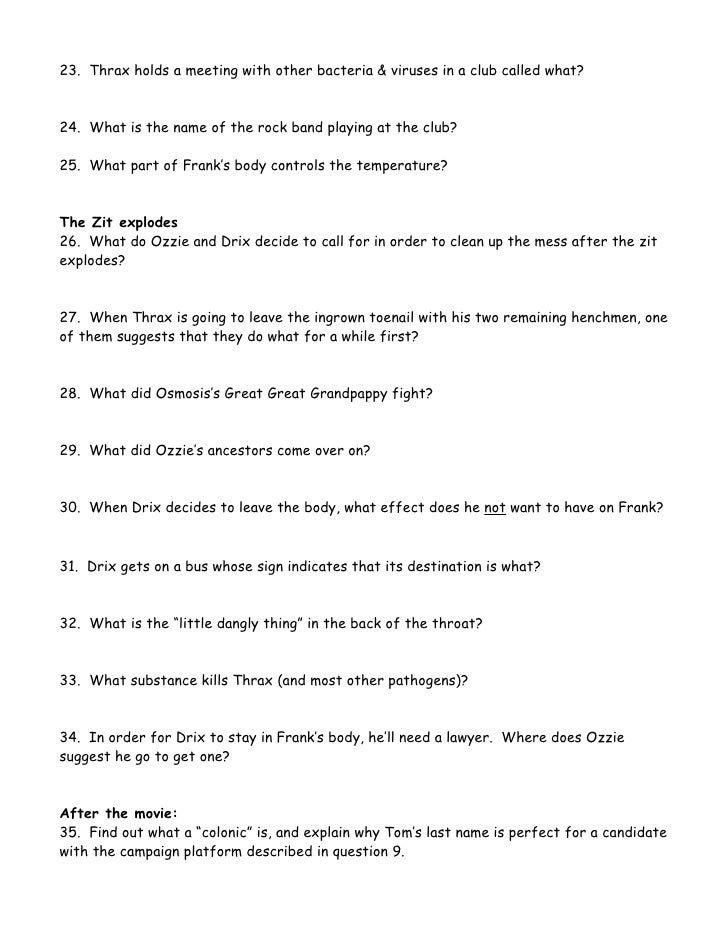 Worksheets Osmosis Jones Worksheet Answers osmosis jones 3 23