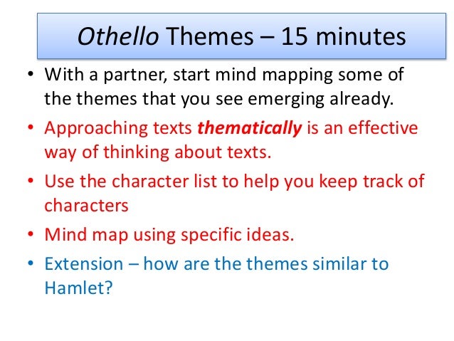 Othello theme essay questions