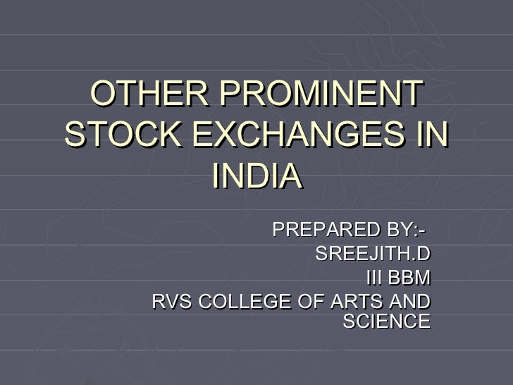 what is stock exchange in india ppt