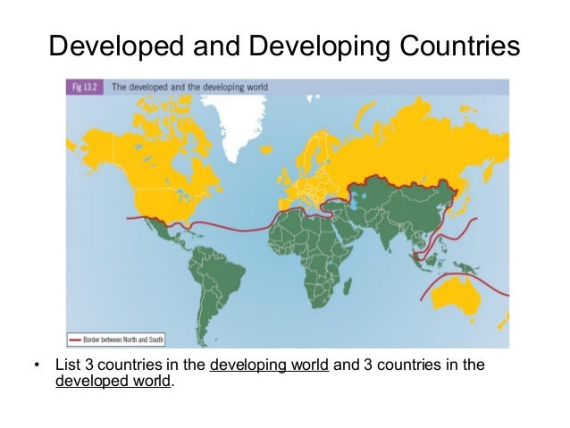 developed and developing countries developed and developing countries