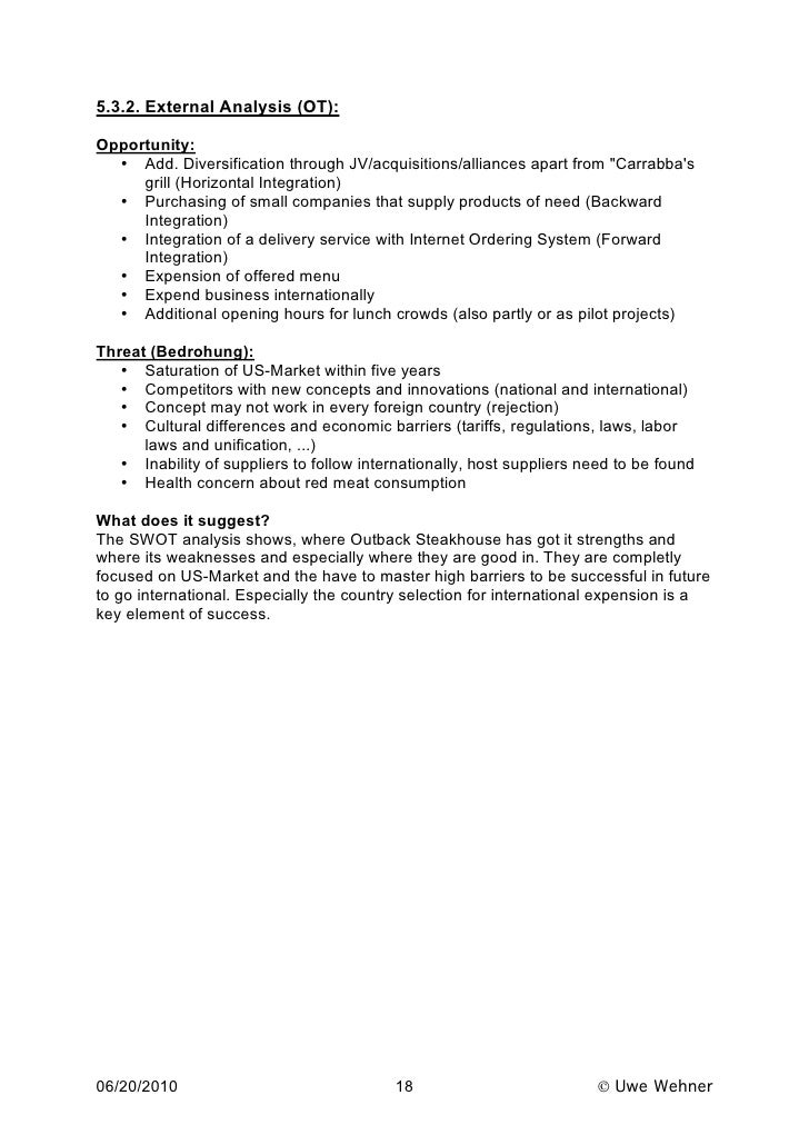 outback steakhouse case analysis Free essay: synopsis of case in 1995, outback steakhouse was proclaimed as one of the most successful restaurant chains in the united states the chain was. outback steakhouse case analysis Free essay: synopsis of case in 1995, outback steakhouse was proclaimed as one of the most successful restaurant chains in the united states the chain was.
