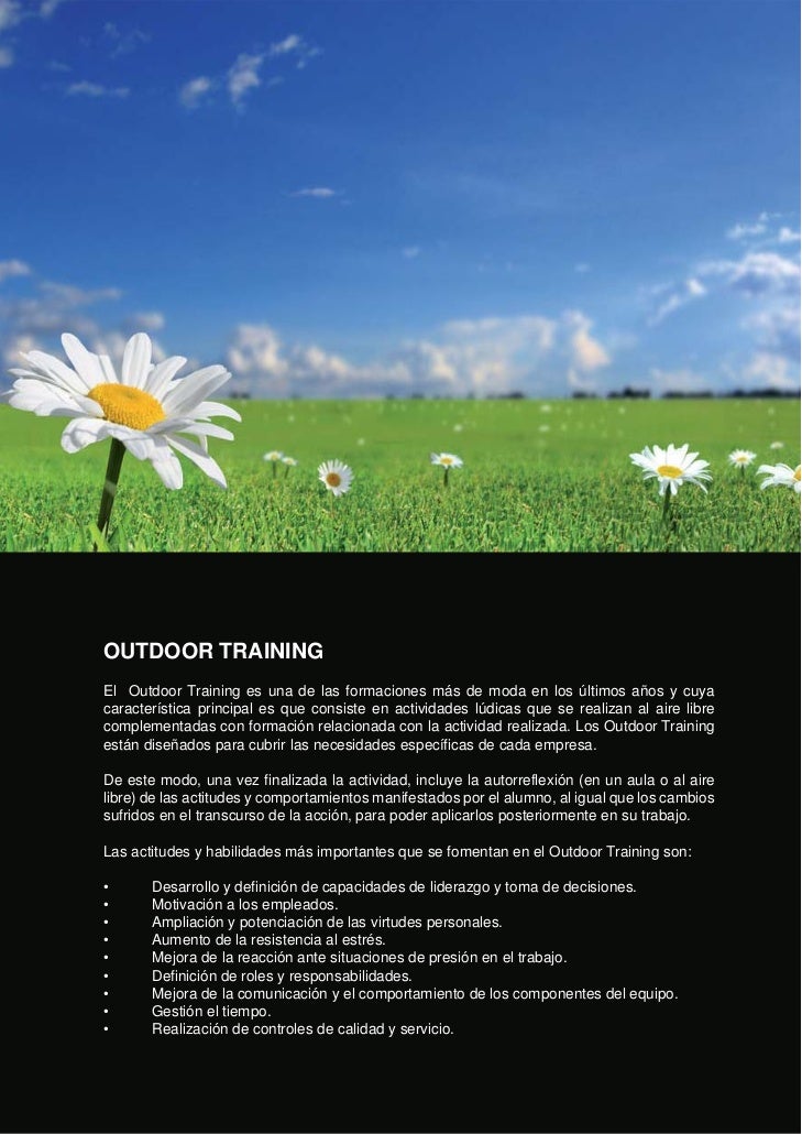 EMPRESAS DE OUTDOOR TRAINING empresas de outdoor training: