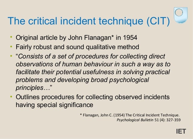 cultural critical incident Using the critical incident approach, preschool teachers at 10 preschools in sweden were asked to describe their work with respect to ethnic and cultural diversity. cultural critical incident Using the critical incident approach, preschool teachers at 10 preschools in sweden were asked to describe their work with respect to ethnic and cultural diversity.