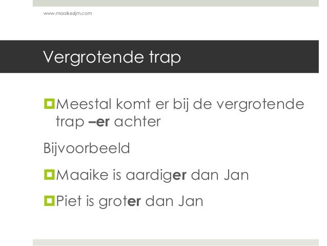 Trappen van vergelijking
