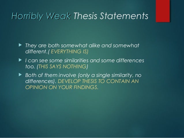 Weak thesis statements