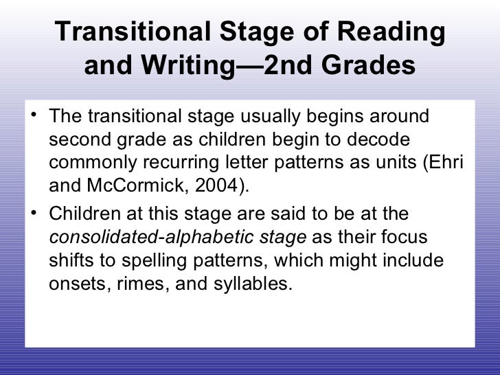Overview of stages of reading and writing