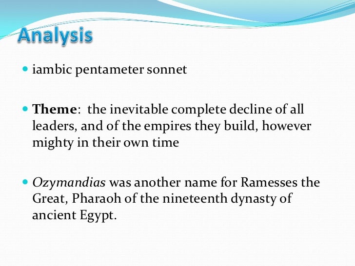 Ozymandias analysis essay
