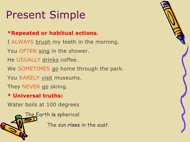 Present Continuous and present simple