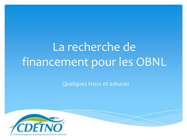 comment financer un obnl