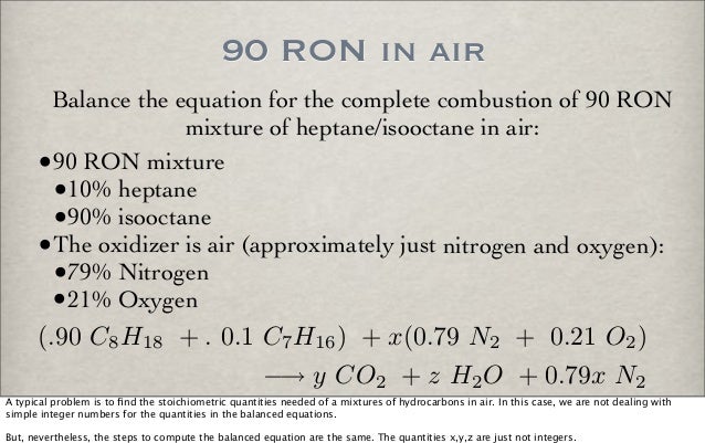Write a balanced equation for the combustion of isooctane to yield co2 and h2o picture
