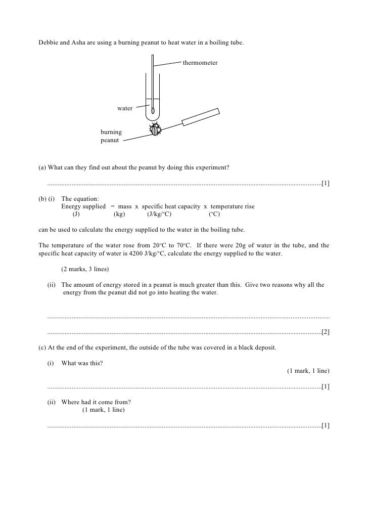 P1a Specific Heat Capacity Questions