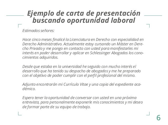 carta de presentacion laboral