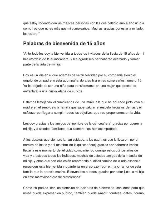 palabras de bienvenida a un cumpleaos 2 638