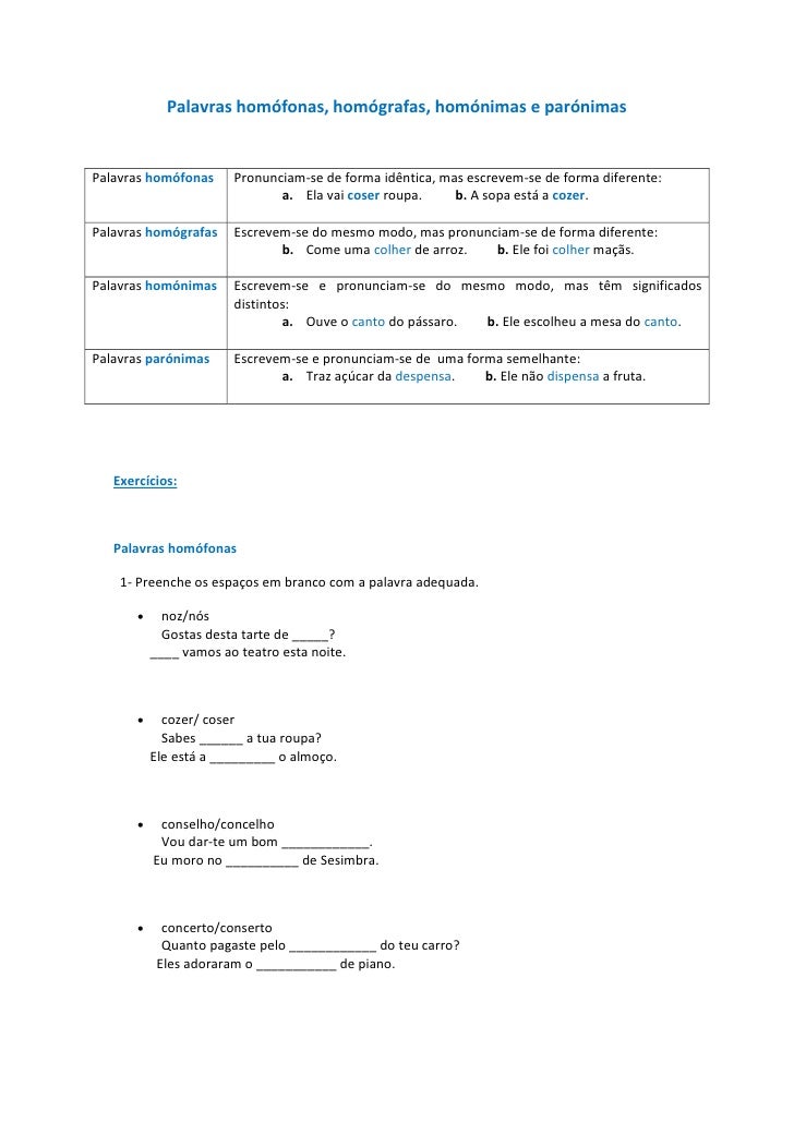 HOMOGRAFAS HOMOFONAS homografas homofonas: