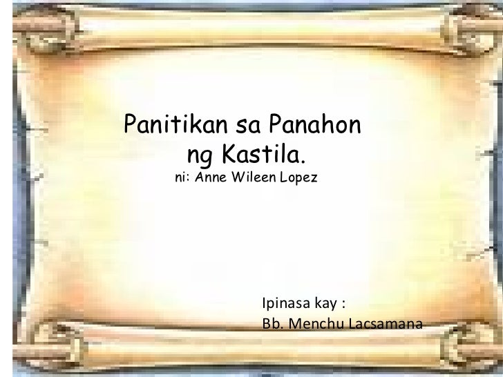 Panitikan sa Panahon ng Kastila