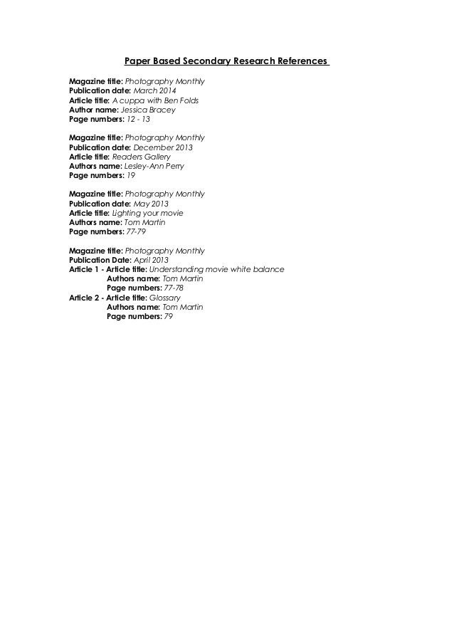 secondary research papers secondary research papers