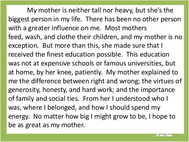 essay of mother
