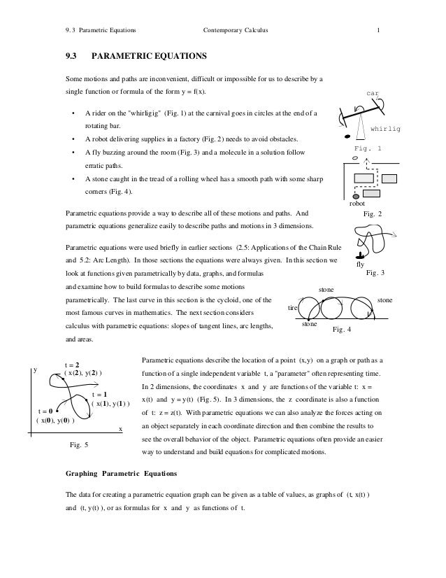 Parametric equations