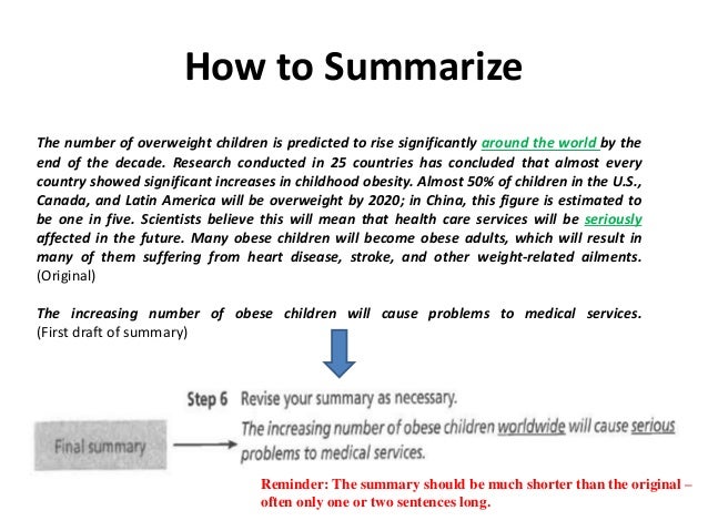 Summarizing articles examples