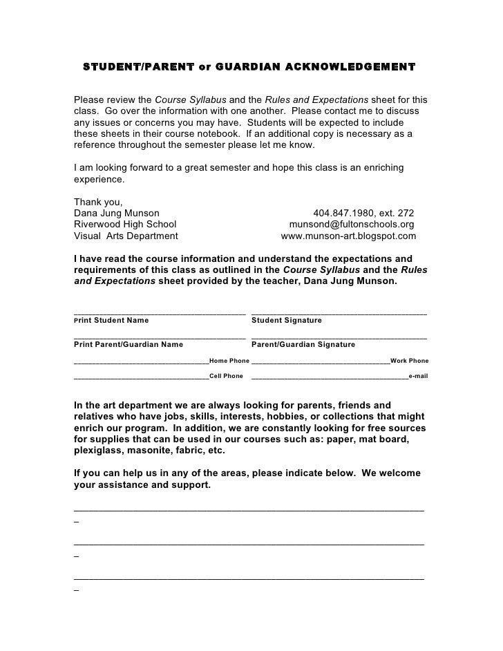 Homework signature sheet for students and parents image