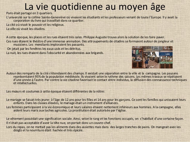 Exposé Sur La Nourriture Au Moyen Age Paris au moyen age