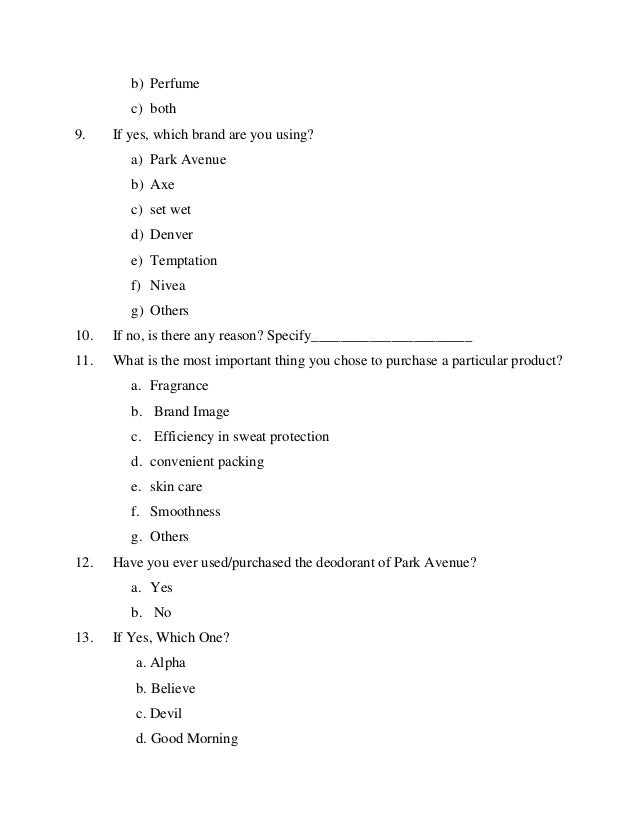 Park avenue deo project report