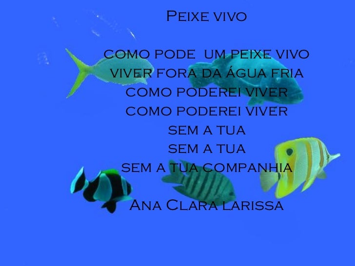 Como Pode Um Peixe Vivo Viver Fora Da água Fria