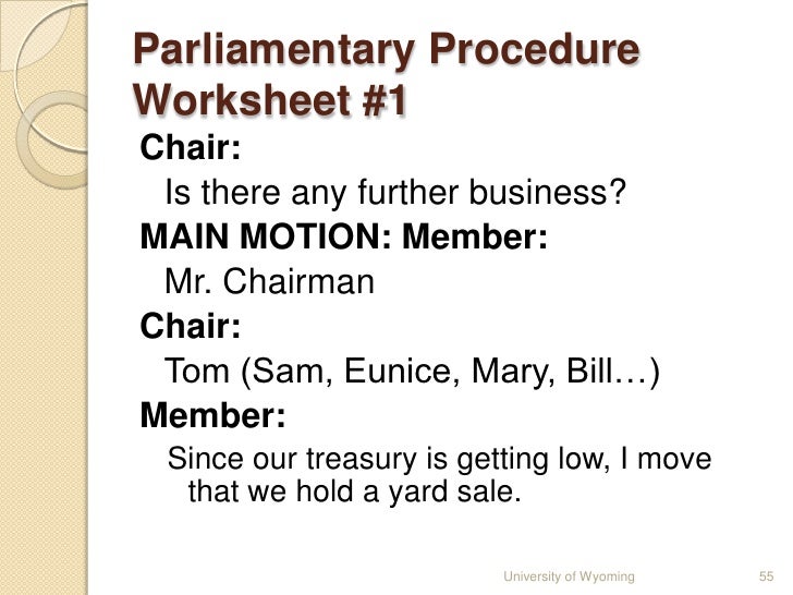 Parliamentary Procedure