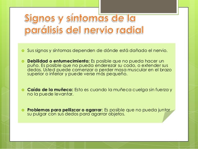 Parálisis del nervio radial