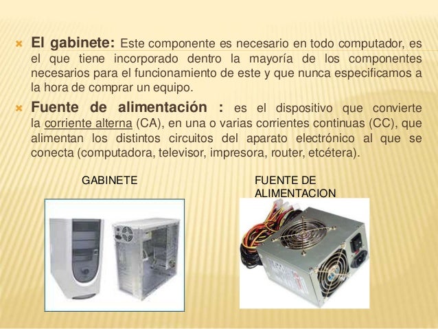 Partes de la caja de un computador
