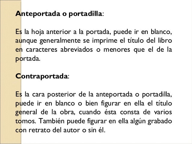 Partes del libro