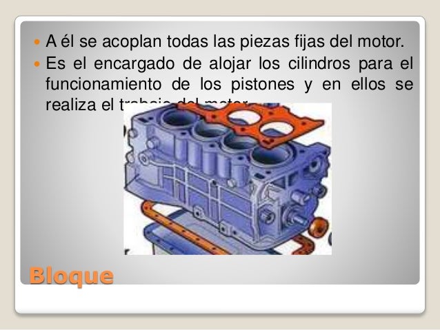 Partes móviles y partes fijas del motor