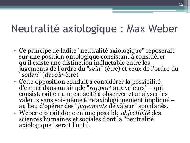 exemple de neutralite axiologique