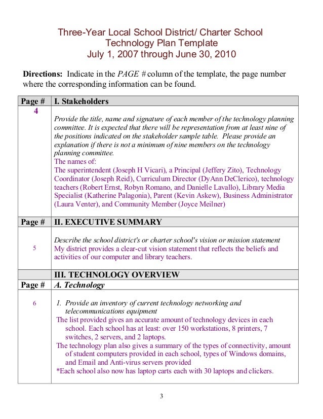 tech plan template