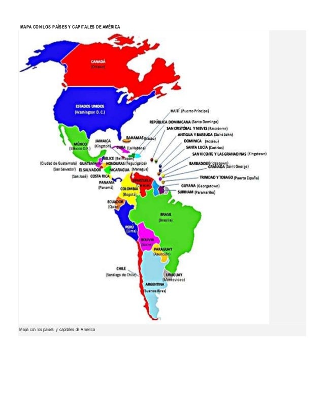 Mapa De America Paises Y Capitales - Juegos de Geografía | Juego de